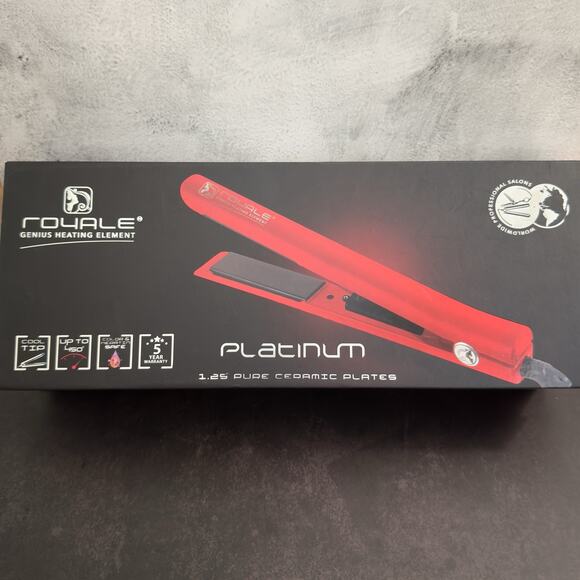 ROYALE-PLATINUM Genius Flat Iron RED SCARLET - New In Box - Picture 1 of 10